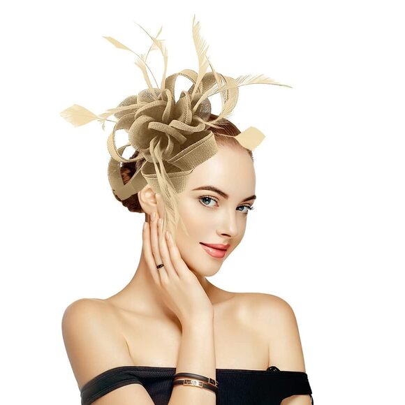 Fascinator Tea Party Hat - 2025 Derby Hat For Women Bridal Wedding 6979